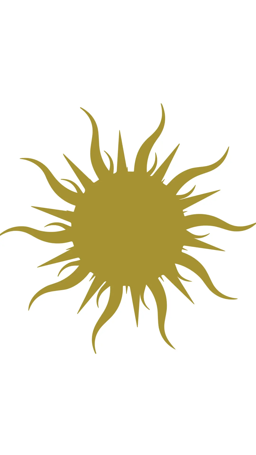 Simbolo solare dorato, associato alla luce interiore e all’energia spirituale, tecnica Baba Bedi XVI